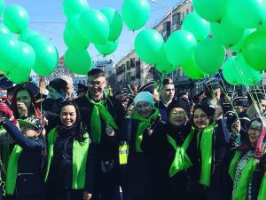 Трудовые коллективы Губинского округа вышли  на первомайскую демонстрацию