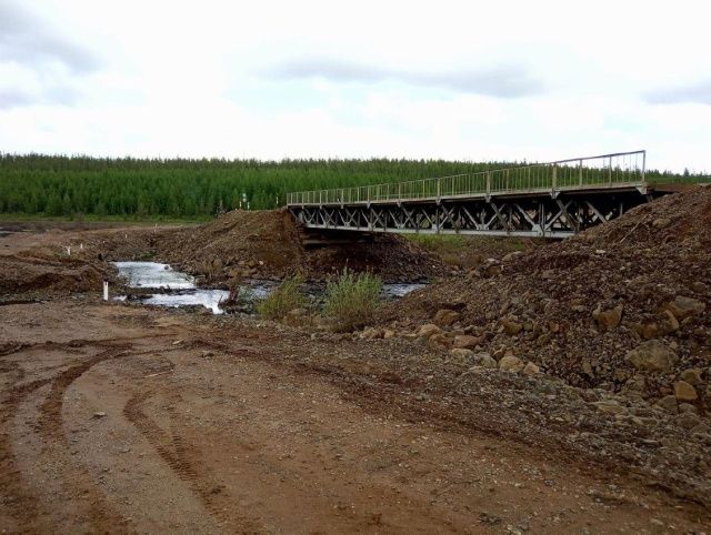 В Мирнинском районе Якутии началось строительство 80-метрового моста