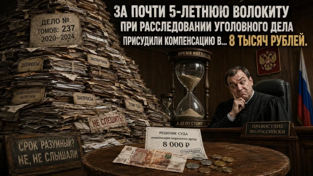 За почти 5-летнюю волокиту при расследовании уголовного дела присудили компенсацию в… 8 тысяч рублей