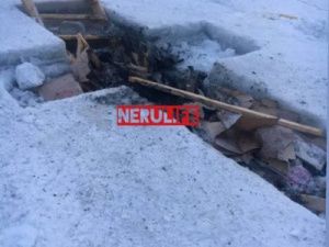 В Якутии купель завалили мусором и сожженными досками