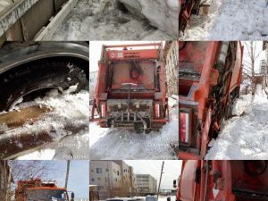 «Якутскэкосети» не может вывезти мусор - мусоровозы застревают в снегу