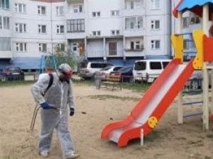 МУП «Жилкомсервис» продолжает дезинфекцию общественных пространств в усиленном режиме