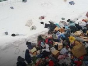 Женщина устроила свалку под окнами своего дома