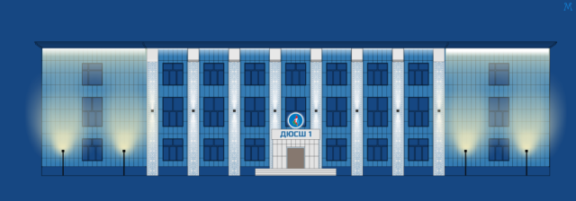 Новое архитектурное освещение фасада здания ДЮСШ №1 в г. Якутске
