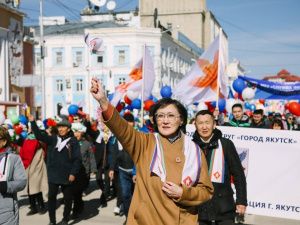 В Якутске на первомайскую демонстрацию вышли более 55 тысяч человек