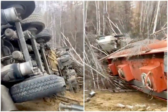 Бензовоз опрокинулся в Горном районе на автодороге «Вилюй»