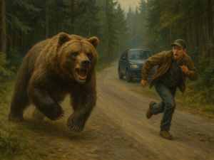 Подозреваемый в угоне сам выбежал к полицейским, спасаясь от медведей