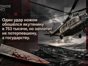 Один удар ножом обошёлся якутянину в 753 тысячи, но заплатит не потерпевшему, а государству