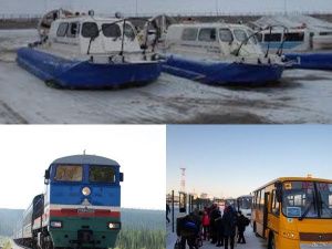 С 17 апреля трансфер пассажиров поезда через реку Лена выполняется судами на воздушной подушке