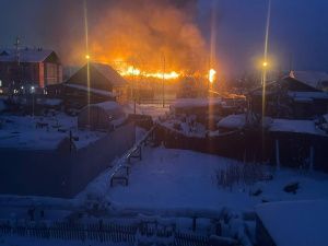 Большой пожар полыхал в Мархе