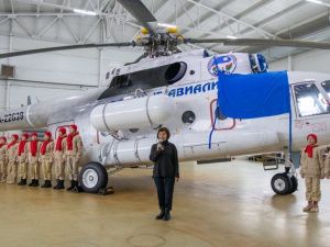 В Якутии вертолету присвоили имя матери-героини Февронии Малгиной