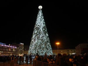 В Якутске зажгли огни первой новогодней ёлки