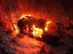 Дежурный прокурор: В сгоревшей охотничьей избушке обнаружены останки двух человек
