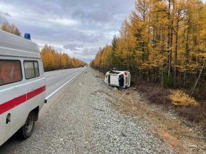 В Нерюнгринском районе опрокинулся внедорожник: Водитель погиб на месте