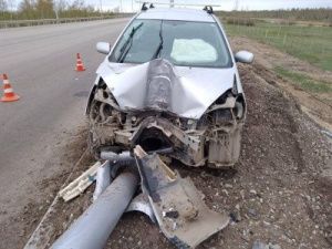 Уснул за рулем и врезался в столб…