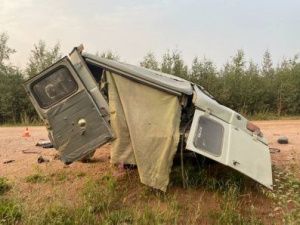 В Горном улусе на автодороге «Вилюй» перевернулся УАЗ «Санитарка»