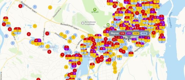 В Якутии на картах стали отмечать больных коронавирусом, проходящих лечение на дому