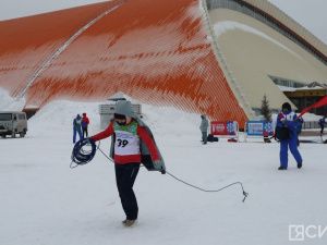 В Нерюнгри при сильном ветре и снегопаде прошли соревнования по метанию аркана