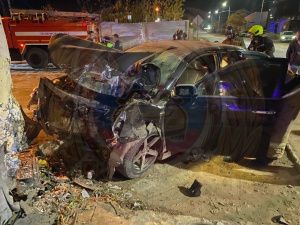 В Якутске разбилась иномарка — есть пострадавшие