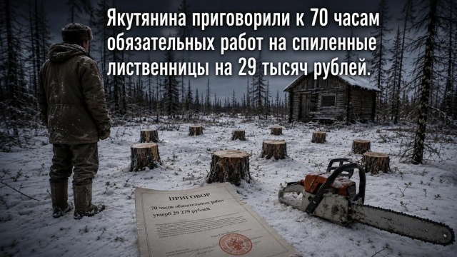 Якутянина приговорили к 70 часам обязательных работ на спиленные лиственницы на 29 тысяч рублей