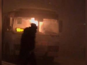 В Якутске произошел пожар в автобусе