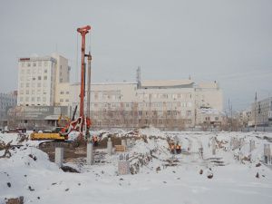 Благоустройство площади Ленина в Якутске: основная свайная конструкция фонтана будет скрыта под землей 