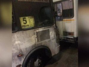 В Олекминске в гараже с автобусами произошел пожар