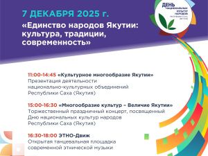 В Якутске пройдут мероприятия Дня национальных культур народов РС (Я)