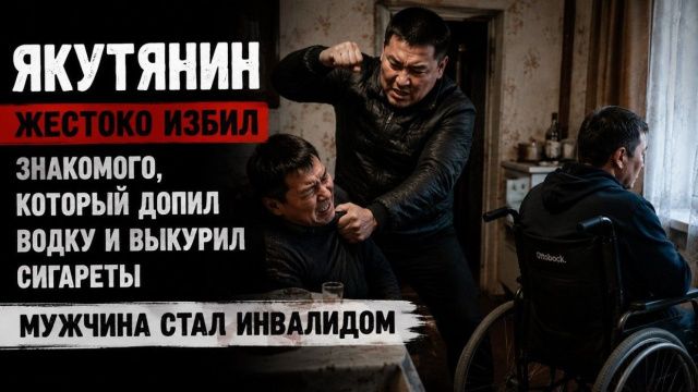 Якутянин жестоко избил знакомого за то, что тот без него допил водку и выкурил сигареты -- мужчина стал инвалидом