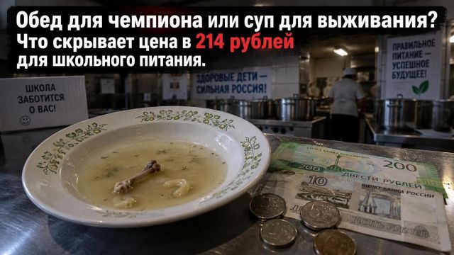 Обед для чемпиона или суп для выживания? Что скрывает цена в 214 рублей для школьного питания
