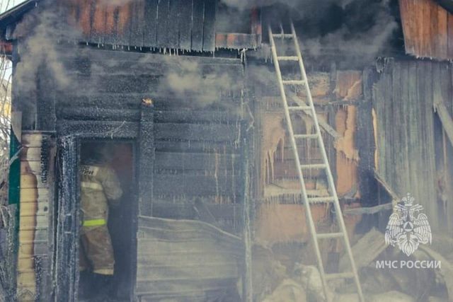 Баня сгорела в селе Чкалов