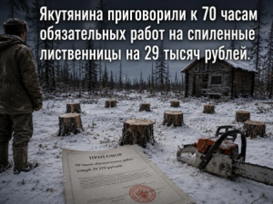 Якутянина приговорили к 70 часам обязательных работ на спиленные лиственницы на 29 тысяч рублей