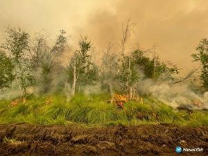 Пожар находится в ста метрах от села Кылайы Усть-Алданского улуса. Эвакуировано 136 человек