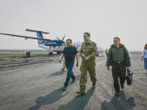 Айсен Николаев лично проконтролировал ситуацию с природными пожарами в Верхоянском районе