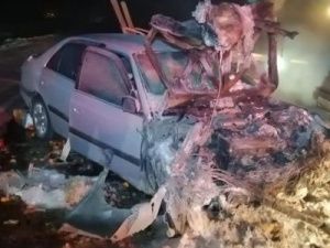 В Якутии после лобового вспыхнула иномарка