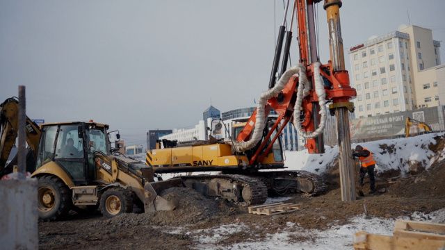 Благоустройство площади Ленина в Якутске: основная свайная конструкция фонтана будет скрыта под землей 