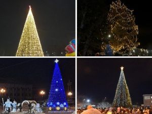 Фотообзор новогодних ёлок в районах Якутии