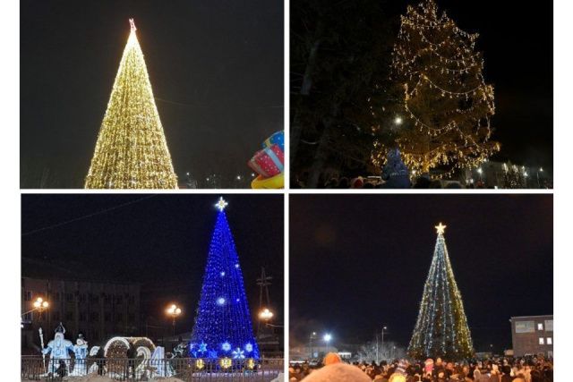 Фотообзор новогодних ёлок в районах Якутии