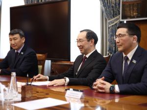 Глава Якутии Айсен Николаев провел встречу с Президентом Федерации спортивной борьбы России Михаилом Мамиашвили