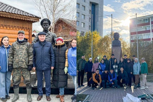 В Якутске жители провели субботники в скверах Гавриила Чиряева и Степана Аржакова