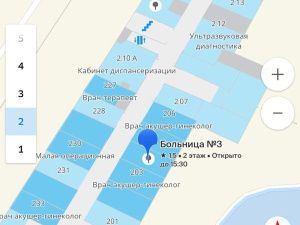 Интерактивное расположение кабинетов доступно пациентам Якутской городской больницы №3