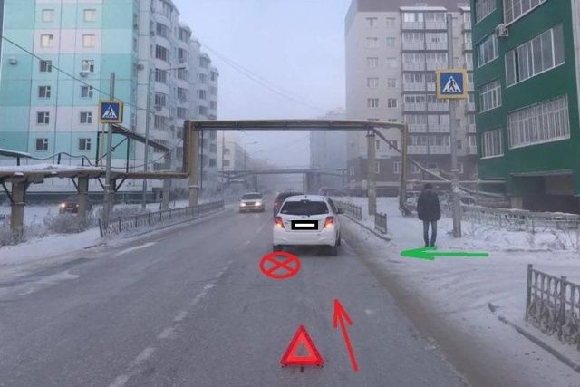 В Якутске семилетняя девочка получила сотрясение мозга в результате наезда автомобиля