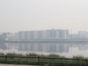 В понедельник в Якутске дождь и дым