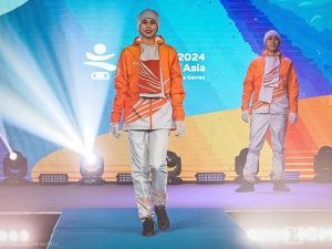 Очертания крыла стерха нанесли на экипировку участников эстафеты огня VIII игр «Дети Азии»