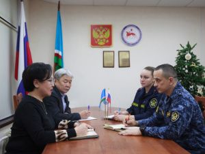 Состоялась рабочая встреча начальника УФСИН Сергея Калиновского и Уполномоченного по правам человека в регионе Сарданы Гурьевой