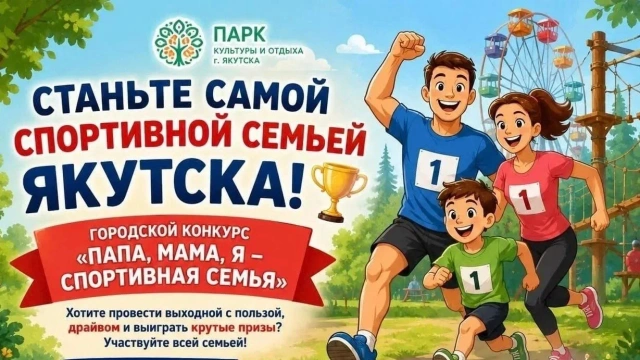 Самая спортивная семья Якутска выиграет 30 тысяч рублей на аттракционы в парке