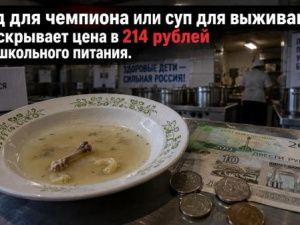 Обед для чемпиона или суп для выживания? Что скрывает цена в 214 рублей для школьного питания