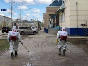 20 мая в Якутске продолжается дезинфекция общественных пространств