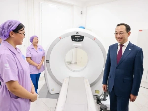 Президент России Владимир Путин открыл современную поликлинику в Таттинском улусе Якутии