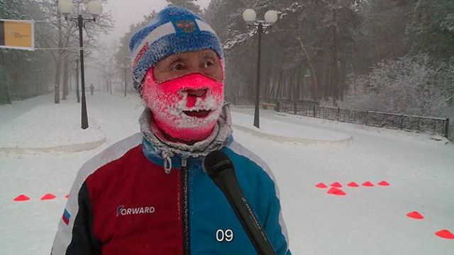 Десятки человек устроили забег в Якутске в 45-градусный мороз